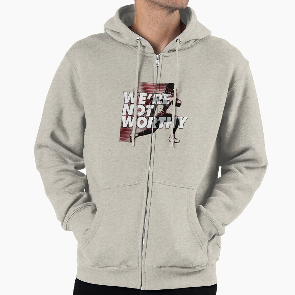 Were Not Worthy Football Sports Fans Gift Hoodie - Graphic Print Men Women - T-Shirt, Sweatshirt, Hoodie