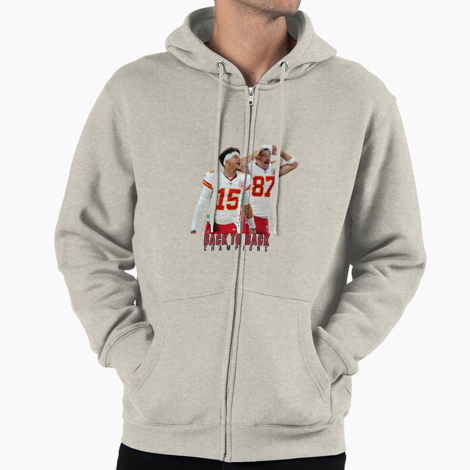 Chiefs Back To Back Superbowl Champions Hoodie - Fun Novelty Design Unisex - T-Shirt, Sweatshirt, Hoodie