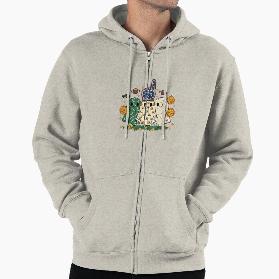 Football Cheer Ghosts Hoodie - Casual Everyday Wear Men Women - T-Shirt, Sweatshirt, Hoodie