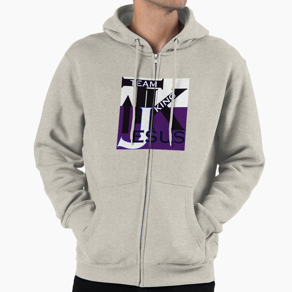 Team King Jesus Hoodie - Minimalist Print for Adults - T-Shirt, Sweatshirt, Hoodie