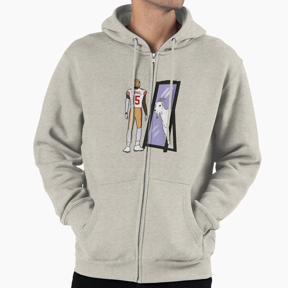 Jauan Jennings Mirror Goat Hoodie - Unique Graphic Unisex - T-Shirt, Sweatshirt, Hoodie