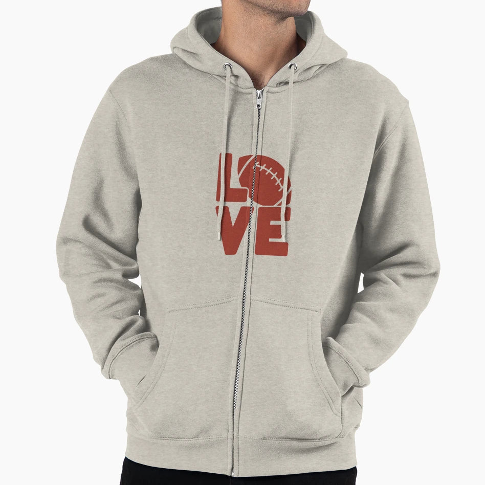Love Football Hoodie - Graphic Print for Adults - T-Shirt, Sweatshirt, Hoodie