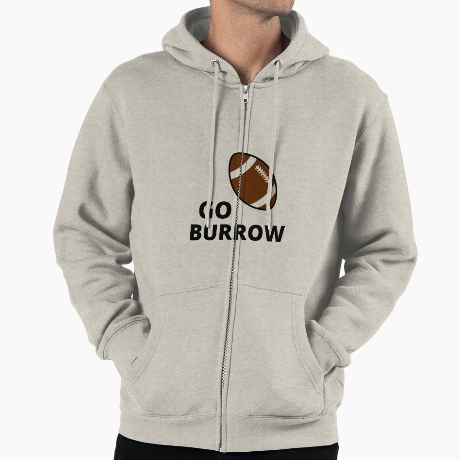 Go Burrow Hoodie - Minimalist Print for Adults - T-Shirt, Sweatshirt, Hoodie
