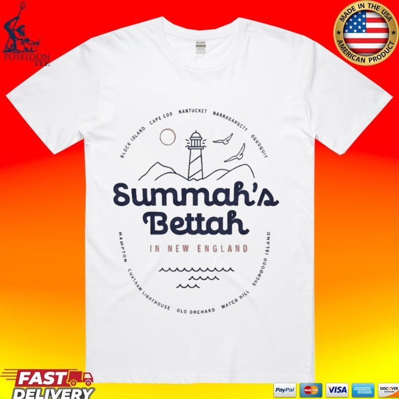 Summah's Bettah In New England - Adult & Kids T-Shirts, Sweatshirts & Hoodies apparel design preview 1