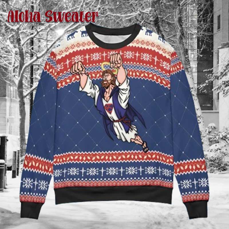 Not Today Santa Jesus Ugly Christmas Sweater - Holiday Gift product image 2