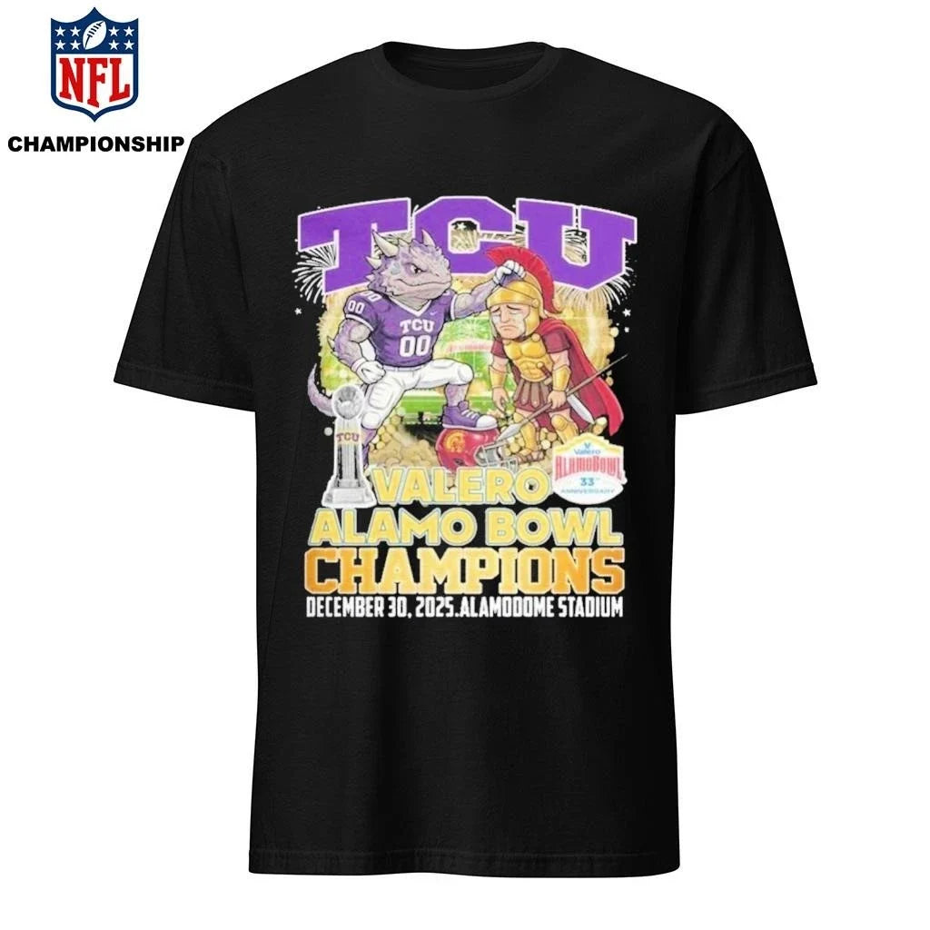 TCU Horned Frogs Valero Alama Bowl Champions 2025 - Adult & Kids T-Shirts, Sweatshirts & Hoodies apparel design preview 1