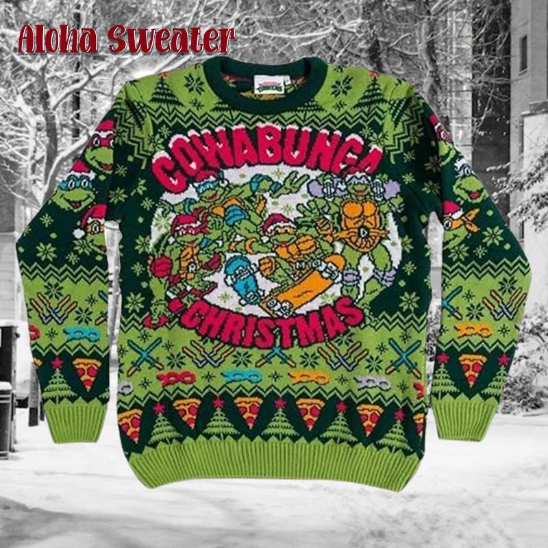Funny Halloween Ninja Turtles Ugly Christmas Sweater - Holiday Gift product image 5