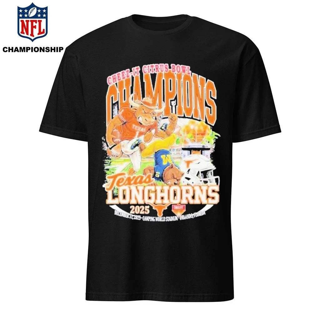 Texas Longhorns 2025 Cheez it Citrus Bowl Champions - Adult & Kids T-Shirts, Sweatshirts & Hoodies apparel design preview 1