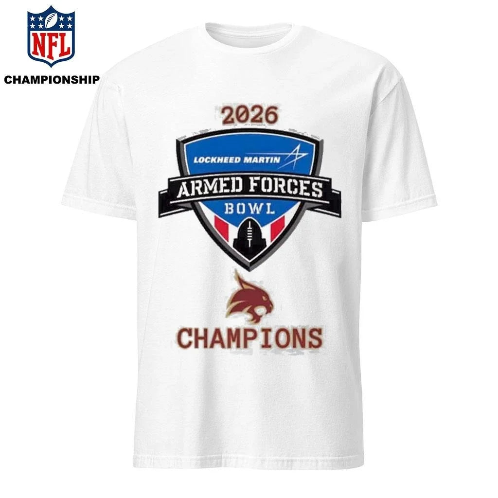 Texas State Bobcats 2026 Lockheed Martin Armed Forces - Adult & Kids T-Shirts, Sweatshirts & Hoodies apparel design preview 1
