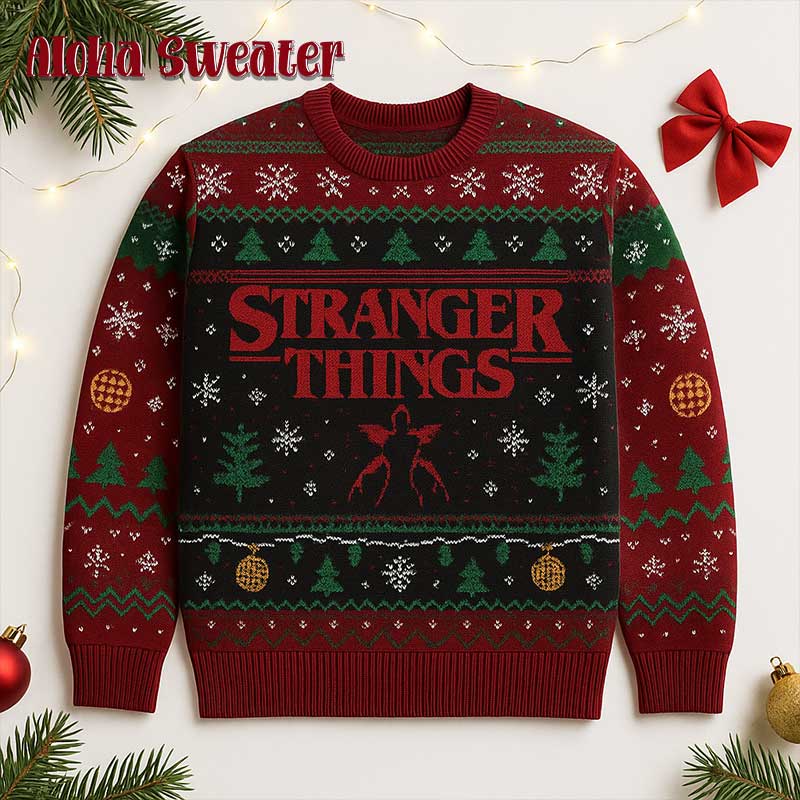 The Bad Guy Stranger Things Ugly Christmas Sweater - Holiday Gift product image 2