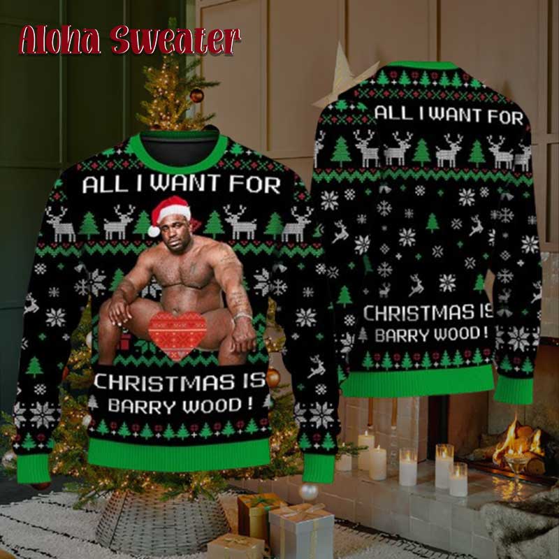 Merry Dickmas Barry Wood Ugly Christmas Sweater - Holiday Gift product image 5