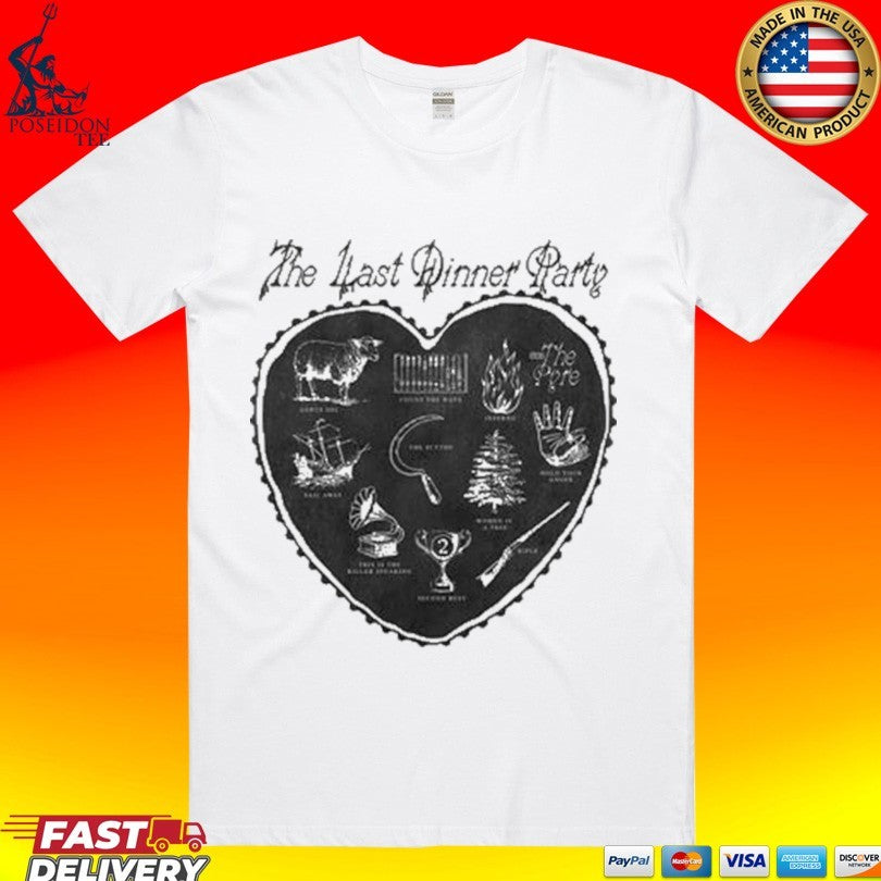 The Last Dinner Party Off White Heart - Adult & Kids T-Shirts, Sweatshirts & Hoodies apparel design preview 1