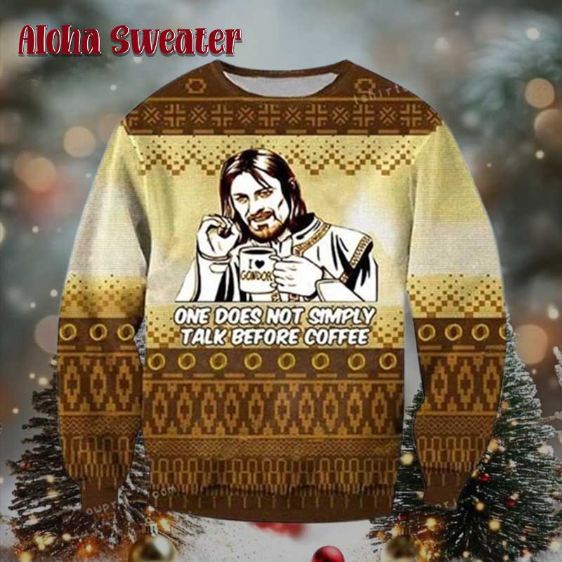 Lord Of The Rings Black Pattern Ugly Christmas Sweater - Holiday Gift product image 5