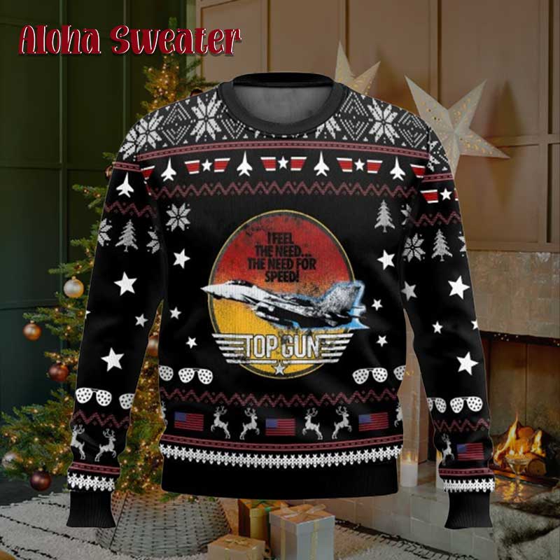 The Need For Speed Top Gun Ugly Christmas Sweater - Holiday Gift product image