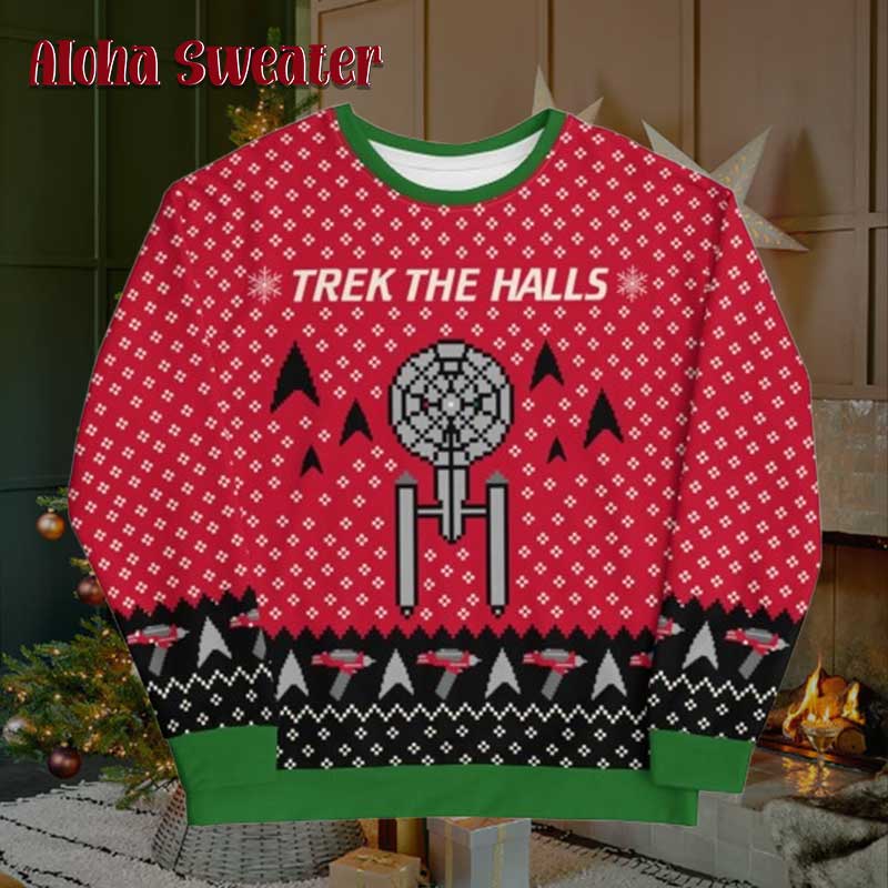 The Original Series Trek The Halls Ugly Christmas Sweater - Gift Idea product image