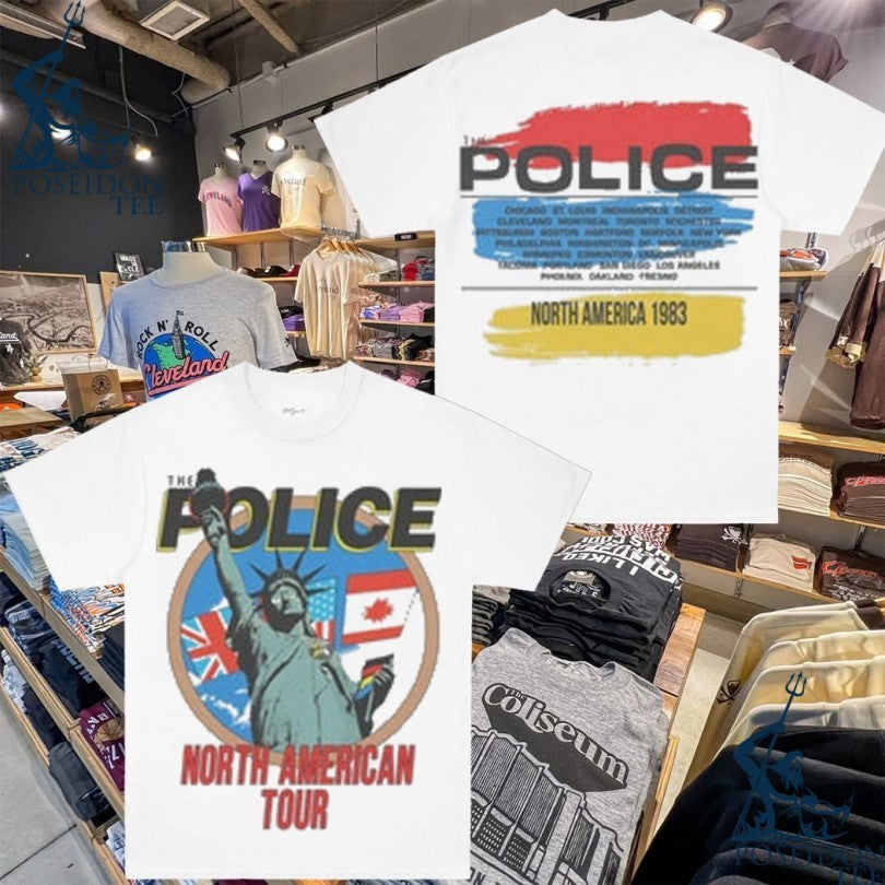 The Police North American 1983 Lady Liberty - Adult & Kids T-Shirts, Sweatshirts & Hoodies apparel design preview 1