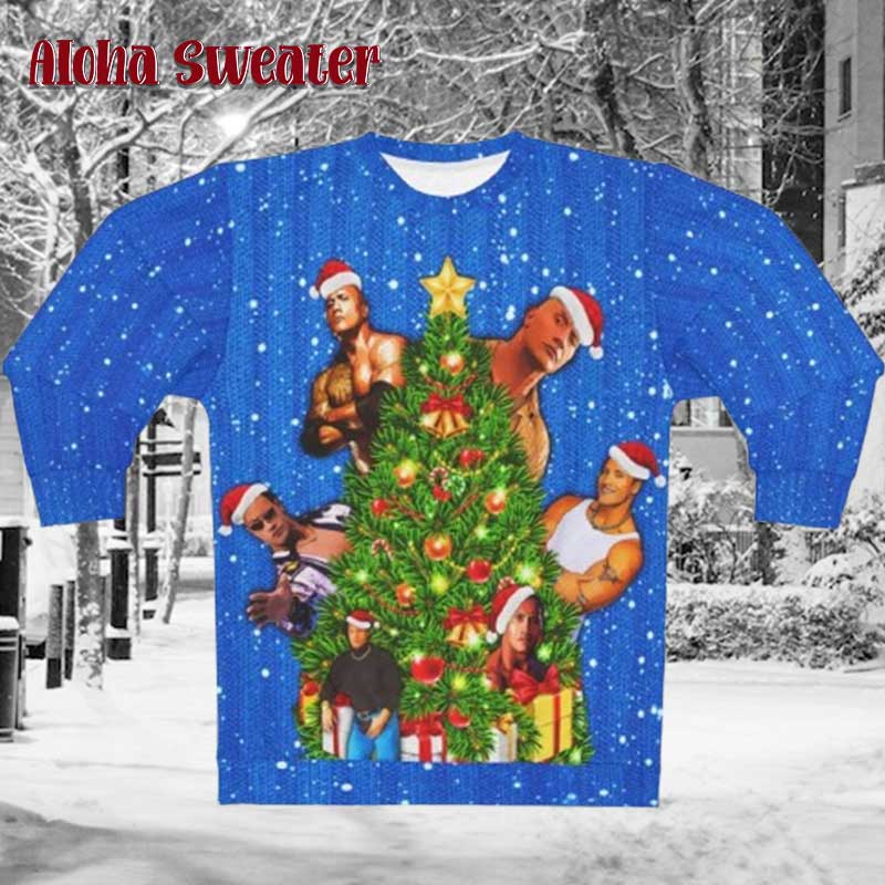 Ripple Junction Black Blue The Rock Ugly Christmas Sweater - Holiday Gift product image 5