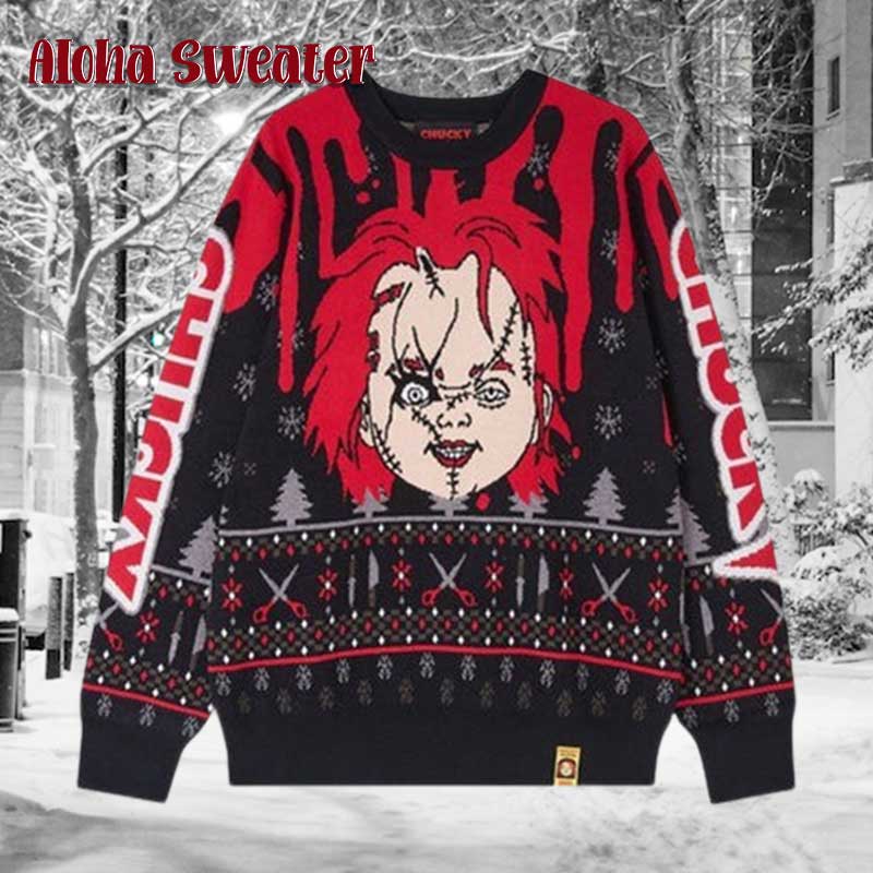 Fashion Chucky Graphic Ugly Christmas Sweater - Holiday Gift product image 5