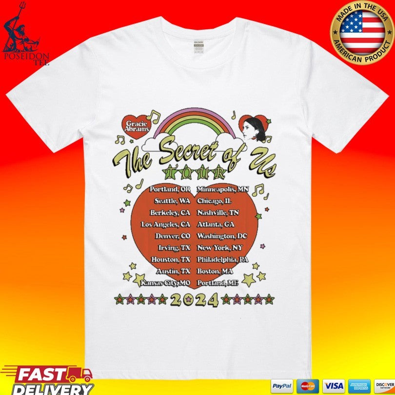 The Secret Of Us Tour '24 Dateback - Adult & Kids T-Shirts, Sweatshirts & Hoodies apparel design preview 1