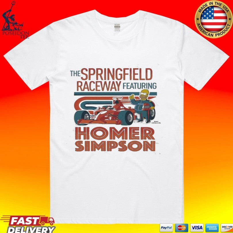 The Springfield Raceway Featuring Homer Simpsons - Adult & Kids T-Shirts, Sweatshirts & Hoodies apparel design preview 1