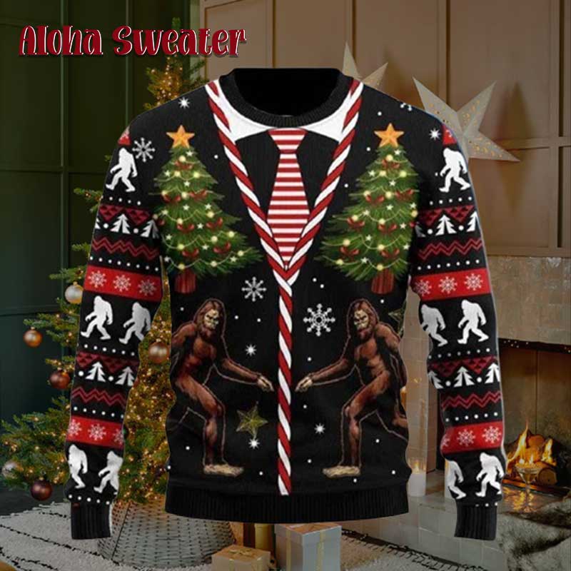 Duck Balloon Bigfoot Sasquatch Ugly Christmas Sweater - Holiday Gift product image 5