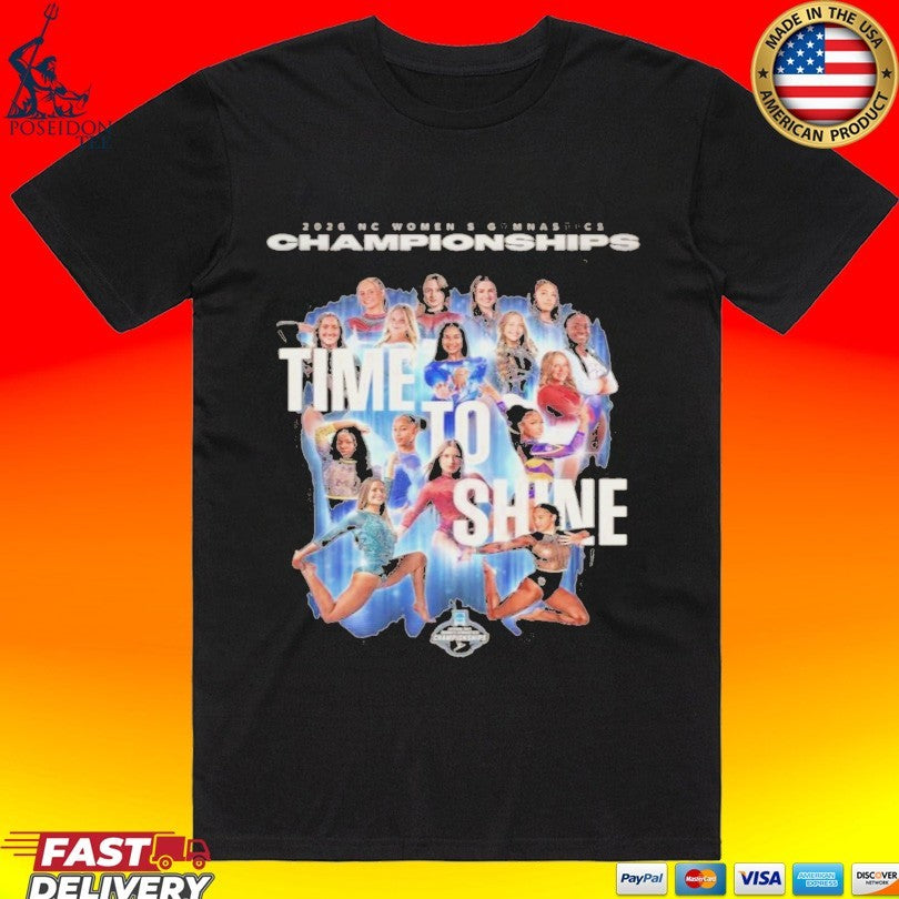 Time To Shine 2026 Nc Women's Gymnastics - Adult & Kids T-Shirts, Sweatshirts & Hoodies apparel design preview 1