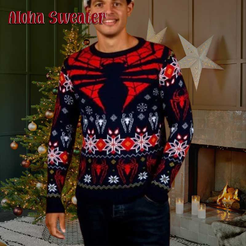 Tis The Season To Be Spidey Spider Man Ugly Christmas Sweater - Holiday Gift product image