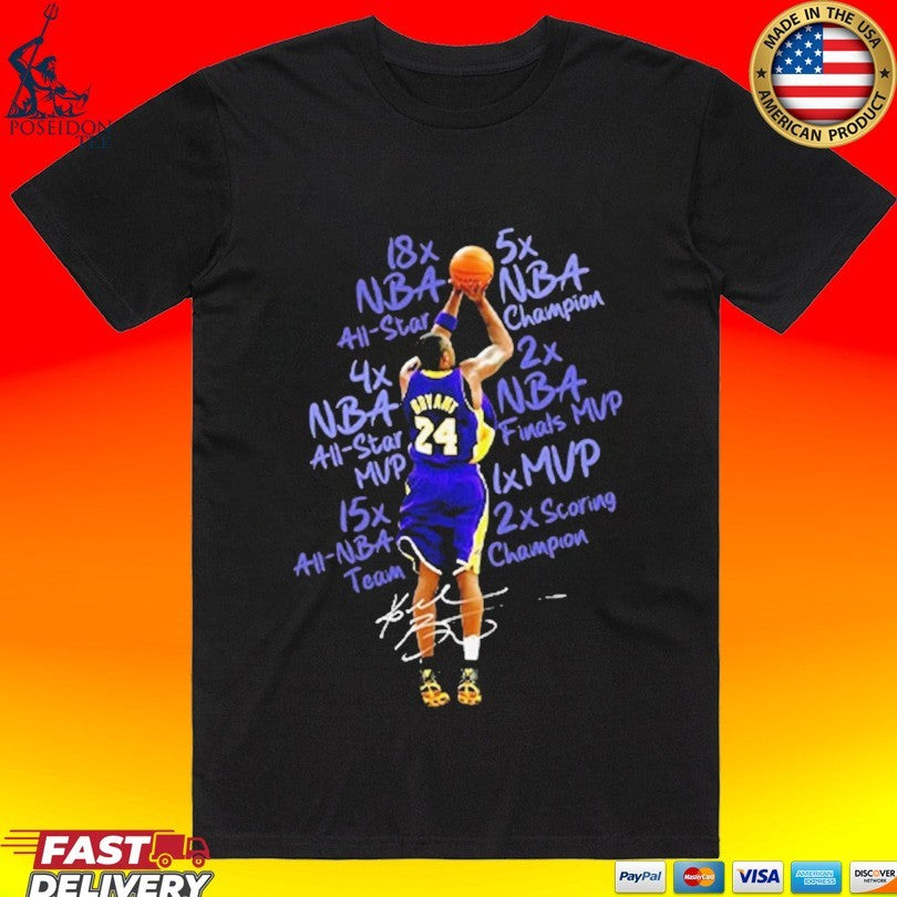 Kobe Bryant Achievements - Adult & Kids T-Shirts, Sweatshirts & Hoodies apparel design preview 1