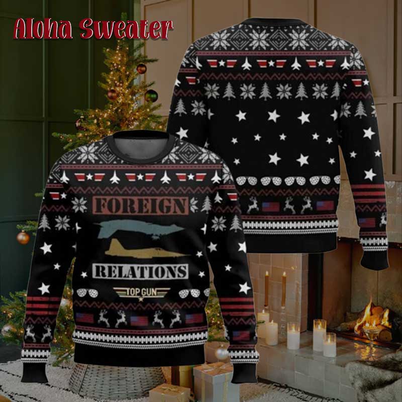 Top Gun Foreign Relations Ugly Christmas Sweater - Holiday Gift product image