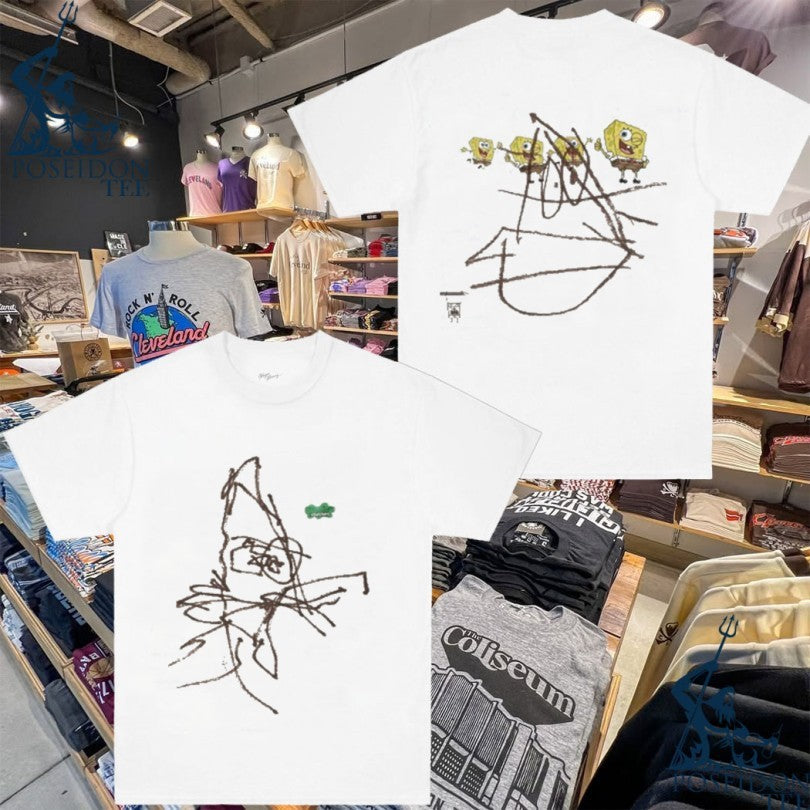Travis Scott Cj X Spongebob Doodlebob - Adult & Kids T-Shirts, Sweatshirts & Hoodies apparel design preview 1
