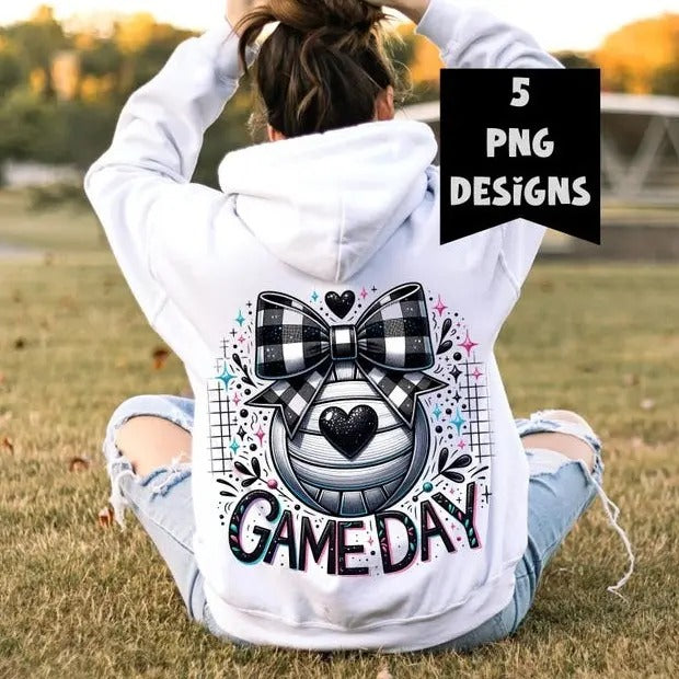 Volleyball Game Day Coquette Glitter Mama Mom - Adult & Kids T-Shirts, Sweatshirts & Hoodies apparel design preview 1