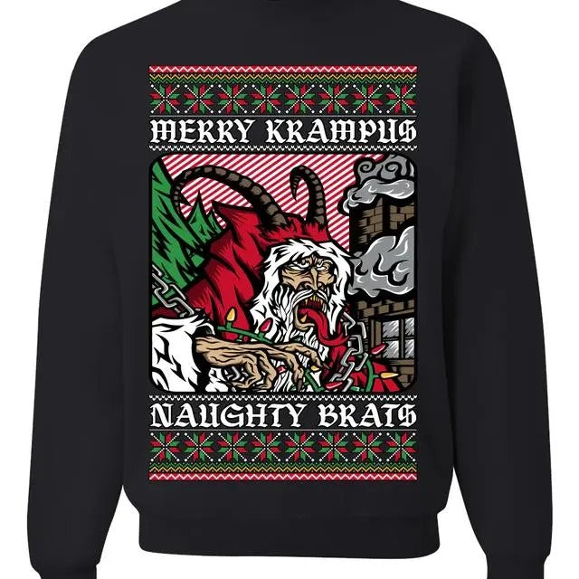 Merry Krampus Naughty Brats Funny Ugly - Adult & Kids T-Shirts, Sweatshirts & Hoodies apparel design preview 1