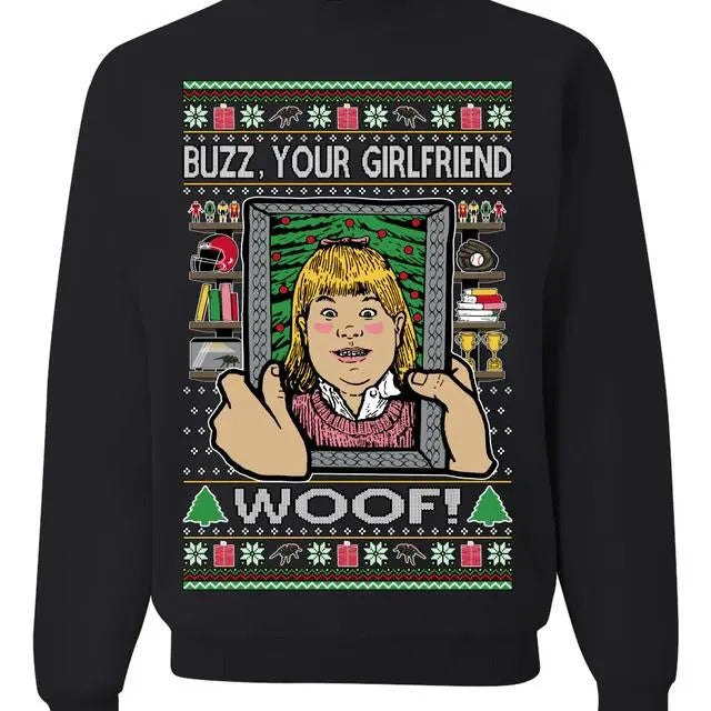 Buzz Your Girlfriend Woof Funny 90s Xmas Movie Kevin - Adult & Kids T-Shirts, Sweatshirts & Hoodies apparel design preview 1