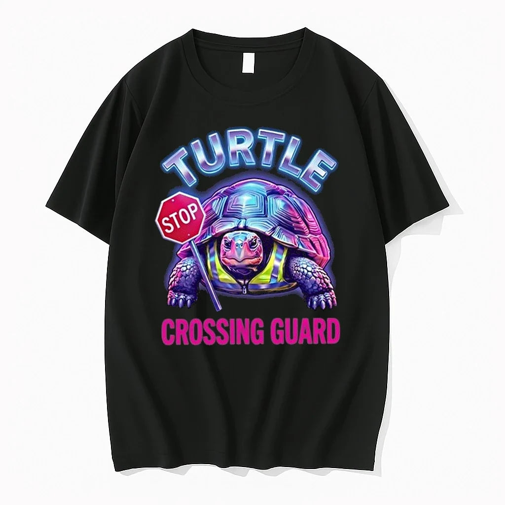 Turtle Stop Crossing Guard Retro Vibe 0 Sweater - Adult & Kids T-Shirts, Sweatshirts & Hoodies apparel design preview 1