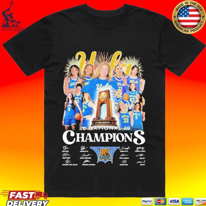 UCLA Bruins 2026 NCAA WBB National Champions Trophy - Adult & Kids T-Shirts, Sweatshirts & Hoodies apparel design preview 1