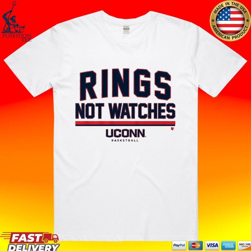 Uconn Huskies Basketball Rings Not Watches - Adult & Kids T-Shirts, Sweatshirts & Hoodies apparel design preview 1
