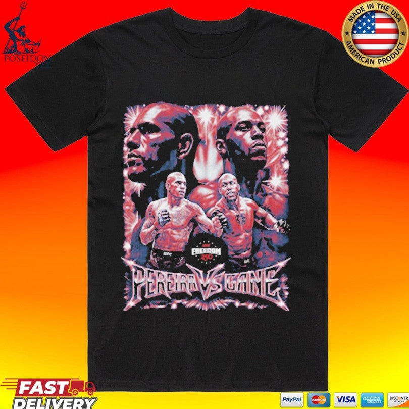 Ufc Freedom 250 Alex Pereira Vs. Ciryl Gane Vintage - Adult & Kids T-Shirts, Sweatshirts & Hoodies apparel design preview 1