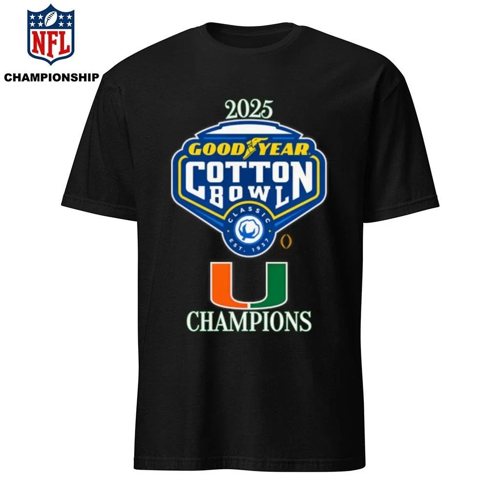 University of Miami 2025 Goodyear Cotton Bowl - Adult & Kids T-Shirts, Sweatshirts & Hoodies apparel design preview 1