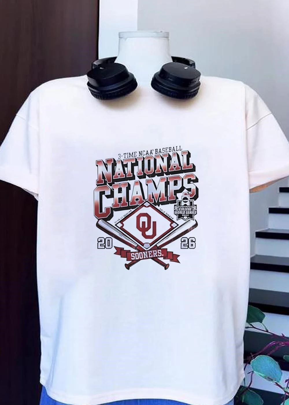 3-Time NCAA Baseball National Champs College World - Adult & Kids T-Shirts, Sweatshirts & Hoodies apparel design preview 1