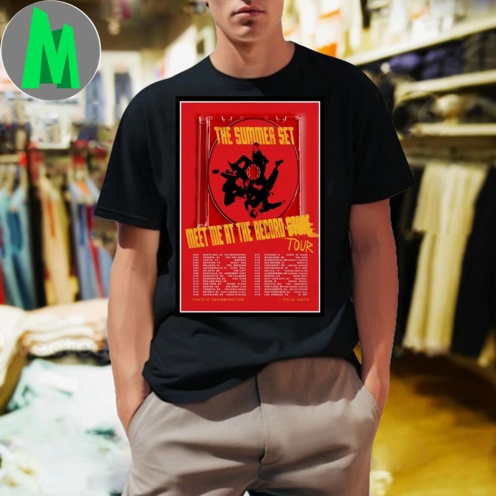 The Summer Set Meet Me At Record Tour 2026 Poster - Adult & Kids T-Shirts, Sweatshirts & Hoodies apparel design preview 1