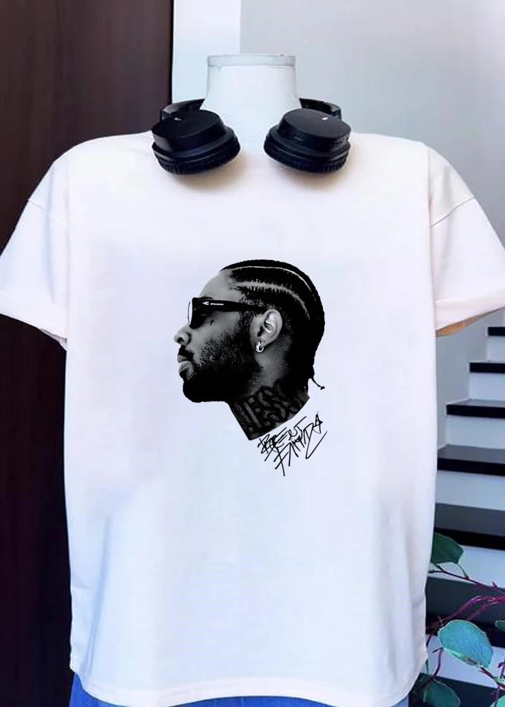 Rest In Peace Nipsey Hussle Tribute Signature - Adult & Kids T-Shirts, Sweatshirts & Hoodies apparel design preview 1