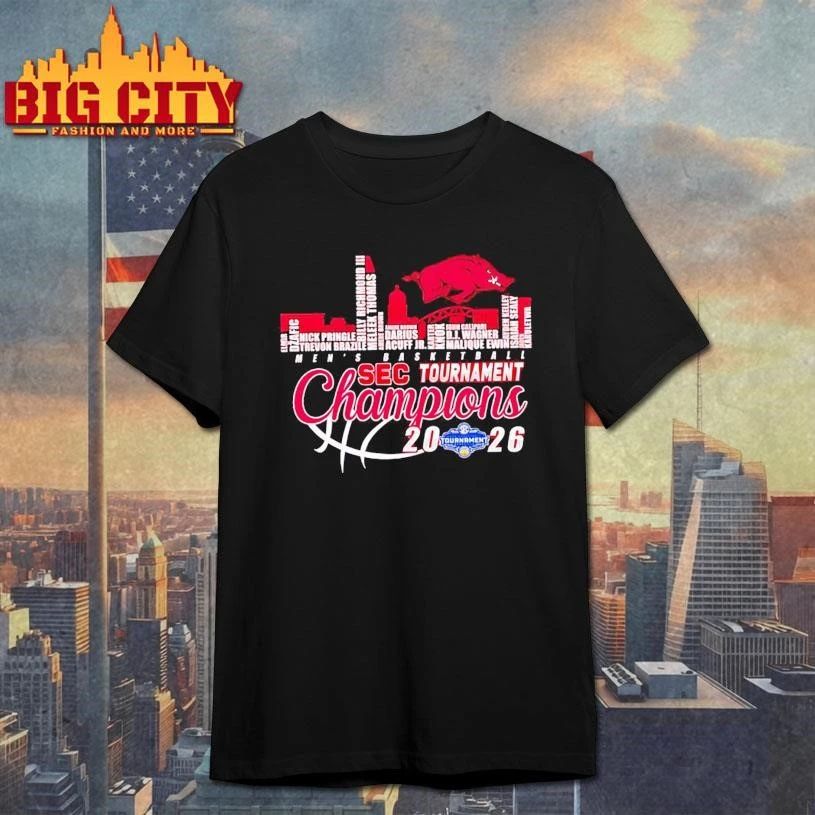 Arkansas Razorbacks '26 SEC Men's Basketball - Adult & Kids T-Shirts, Sweatshirts & Hoodies apparel design preview 1