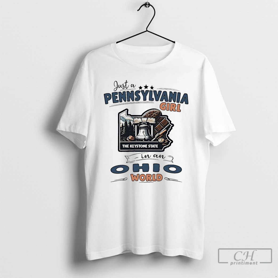Classic Just A Pennsylvania Girl In An Ohio World - Adult & Kids T-Shirts, Sweatshirts & Hoodies apparel design preview 1
