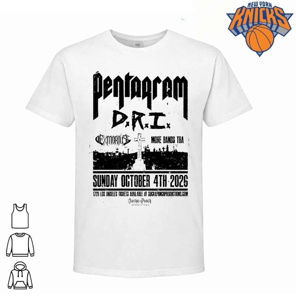 Pentagram DRI Exmortus Los Angeles Concert Poster - Adult & Kids T-Shirts, Sweatshirts & Hoodies apparel design preview 1