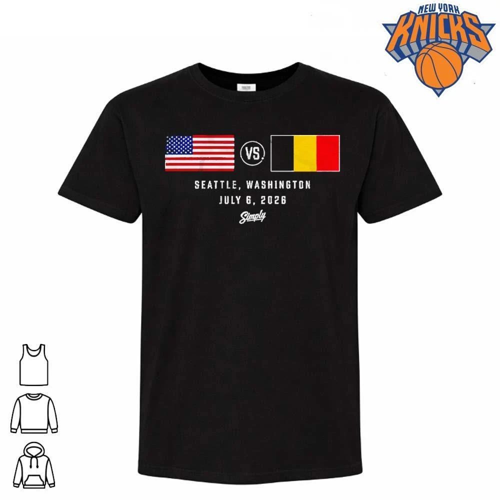 USA vs Belgium Seattle Washington July 6 2026 Match - Adult & Kids T-Shirts, Sweatshirts & Hoodies apparel design preview 1