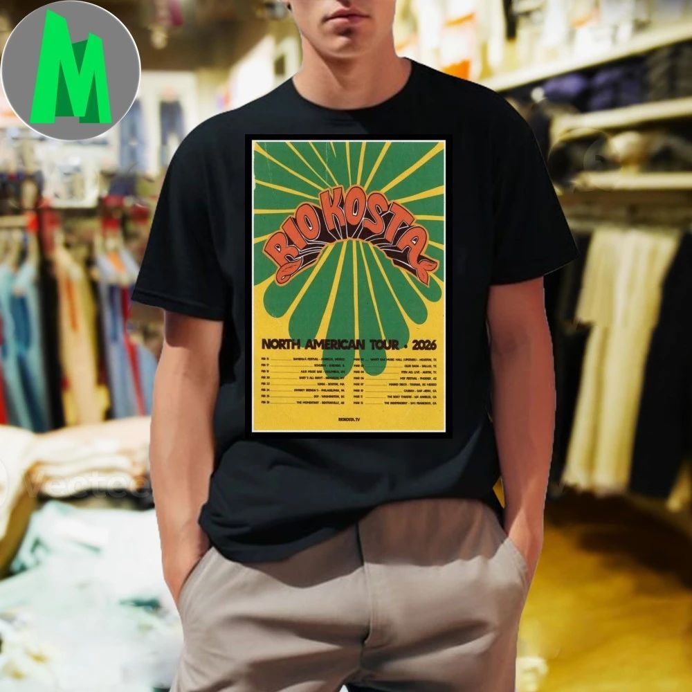 Rio Kosta Tour North American 2026 Poster - Adult & Kids T-Shirts, Sweatshirts & Hoodies apparel design preview 1