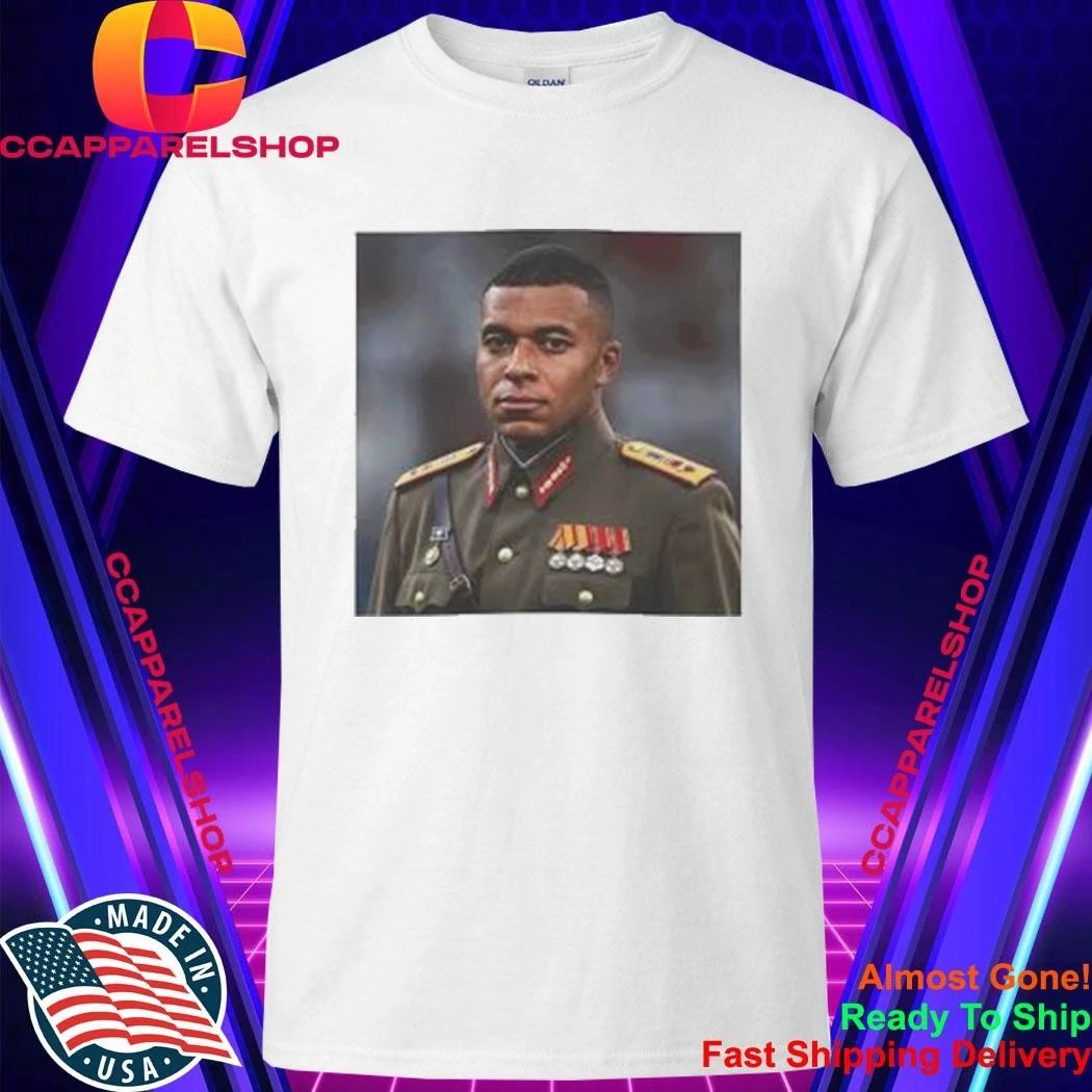 Dictator Kylian Mbappe Military Uniform Meme - Adult & Kids T-Shirts, Sweatshirts & Hoodies apparel design preview 1
