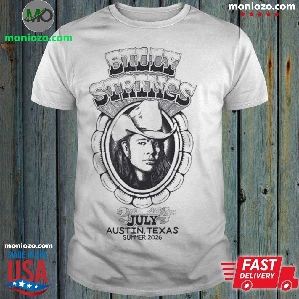 Billy Strings In Austin TX On July 2 2026 - Adult & Kids T-Shirts, Sweatshirts & Hoodies apparel design preview 1
