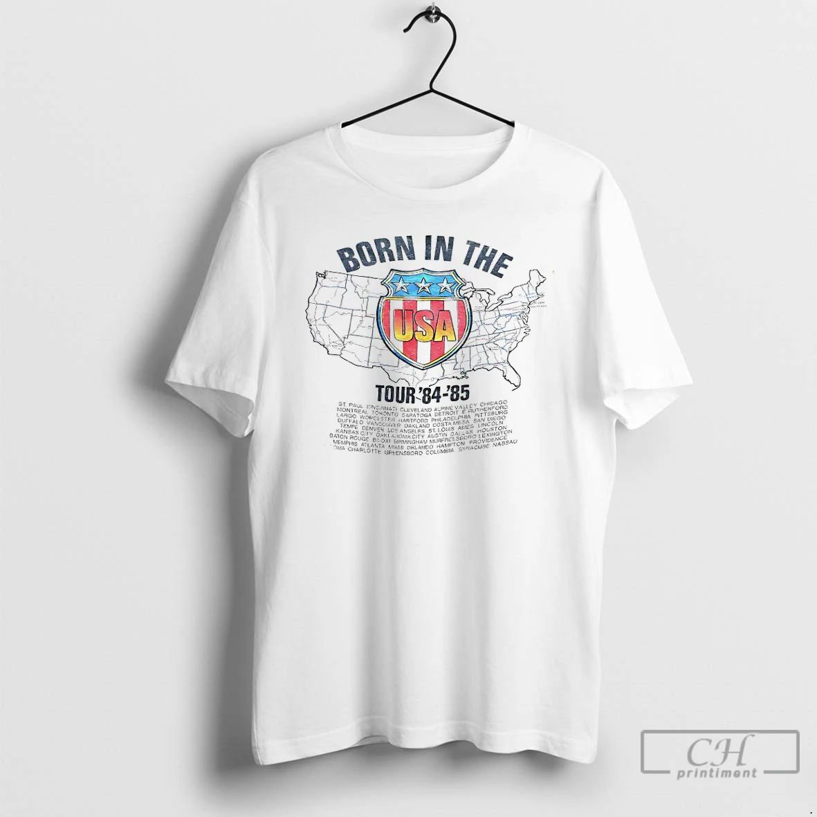 Classic Born In The Usa Tour 84 85 - Adult & Kids T-Shirts, Sweatshirts & Hoodies apparel design preview 1