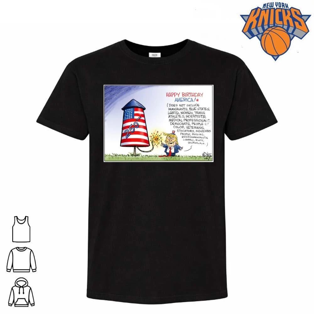 America 250 firework happy birthday but lists - Adult & Kids T-Shirts, Sweatshirts & Hoodies apparel design preview 1